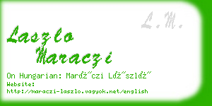 laszlo maraczi business card